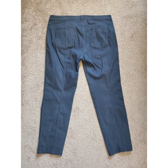 St John Dark Blue Denim Straight Leg High Rise Designer Jeans, Women's Size 14 - Picture 8 of 11